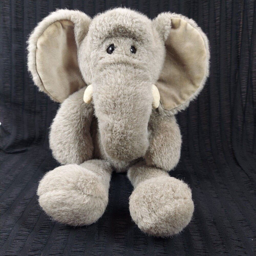 Manhattan Toy Company Grey Gray Elephant Stuffed Animal Plush 1993 Vintage 16 In